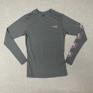 Burnside Long Sleeve Rash‎ Guard Women Size small gray floral